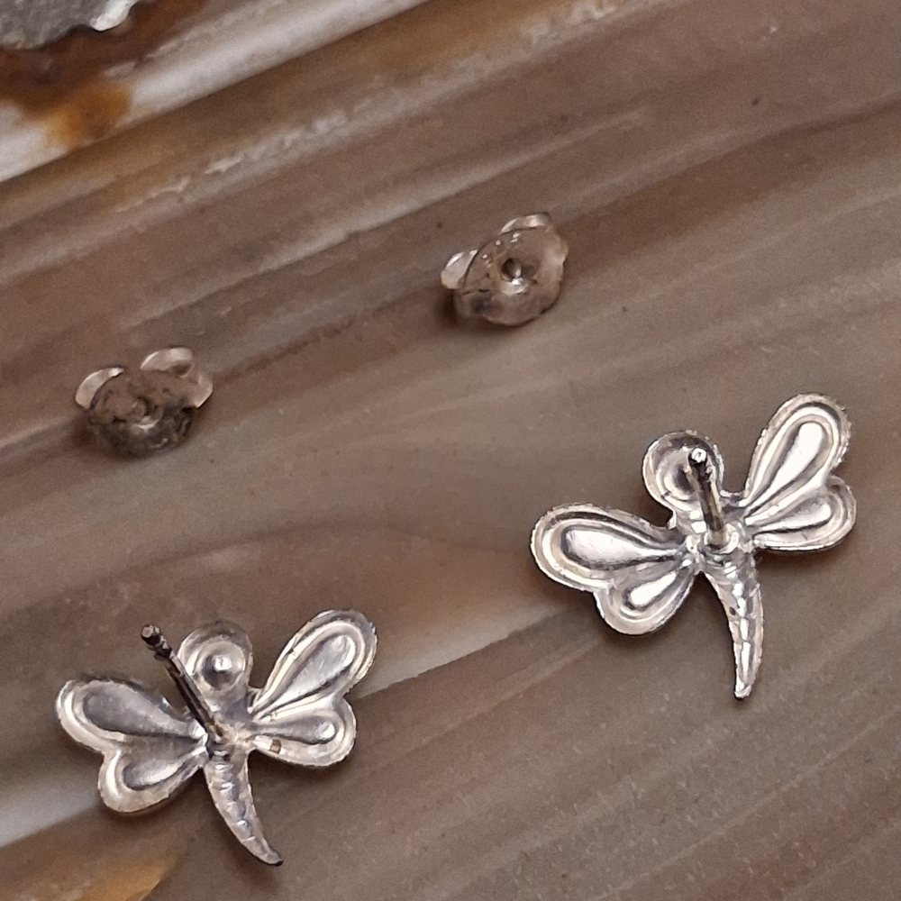 Purple Dragonfly Stud Earrings - Picture 7 of 7
